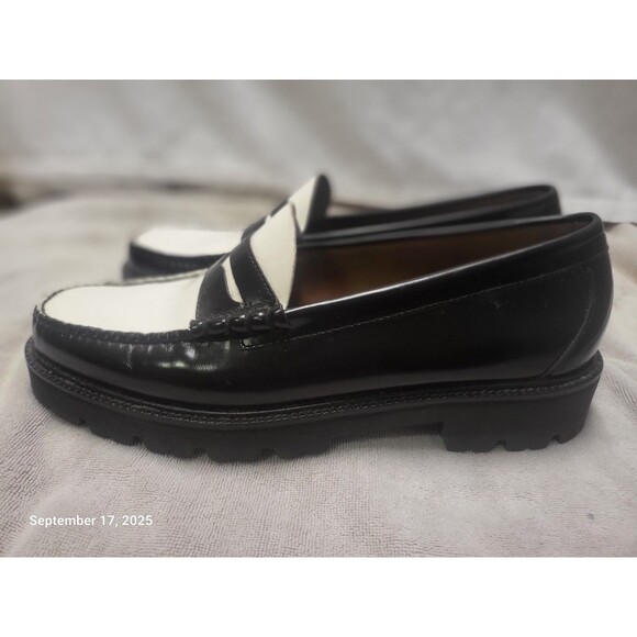 GH Bass WeeJuns Originals Mens Black/white Penny Loafer EUC Sz12D - Picture 1 of 5